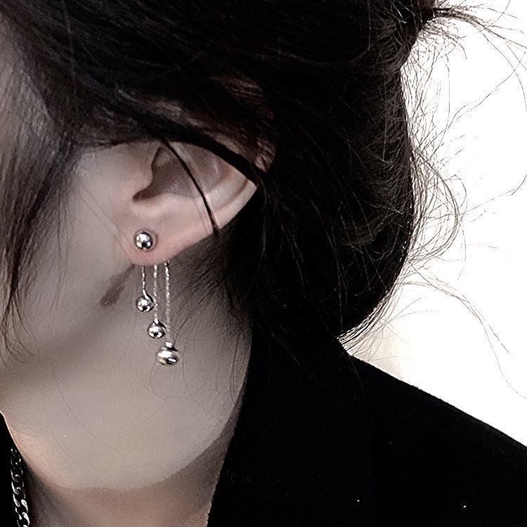 Đôi Bông Tai Dáng Dài Phối Tua Rua Đính Đá Thời Trang Cho Nữ