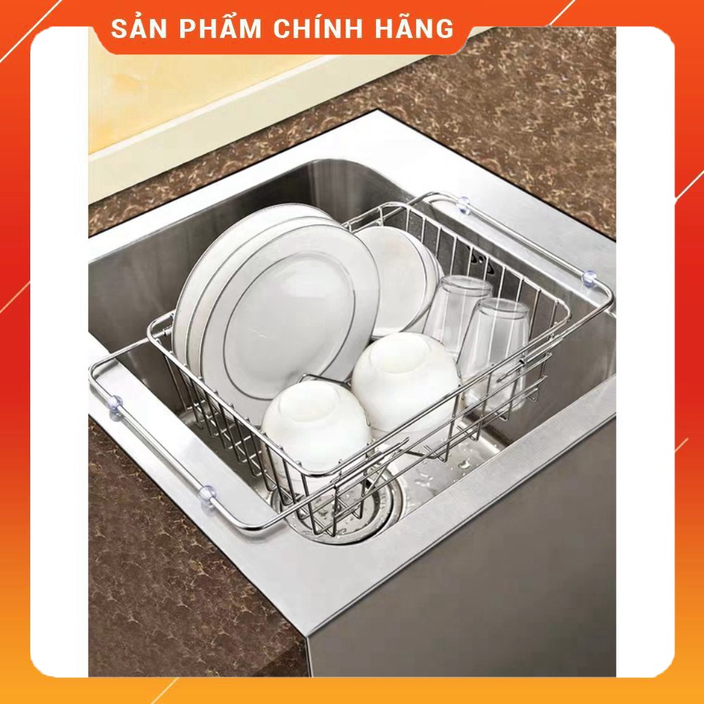 Rổ úp chén bát INOX 304 để ngang bồn rửa tiện dụng.