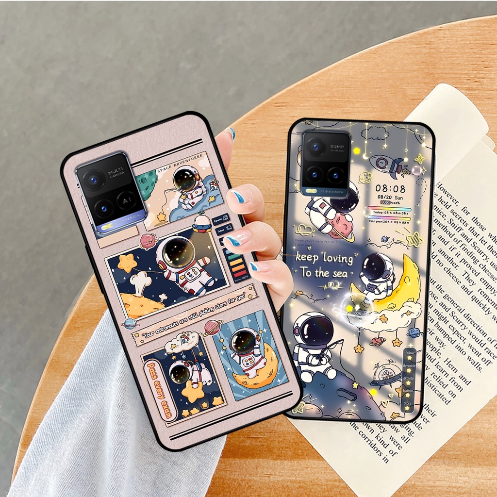 Ốp lưng Vivo Y21 / Y21s - Vivo Y33s hình gấu, vũ trụ ngân hà chibi. ốp chống sốc bền đẹp