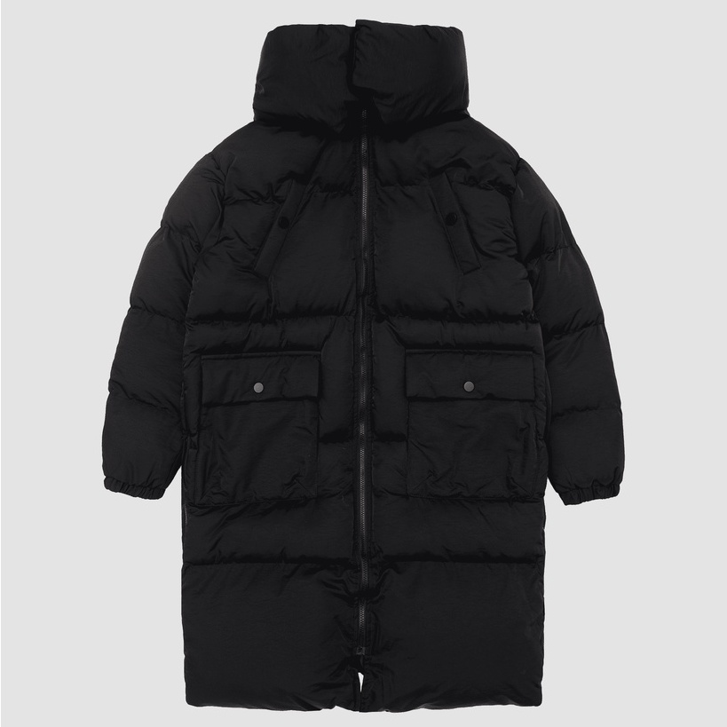 Áo khoác phao dáng dài 1991 Cotton Hooded Padded Jacket