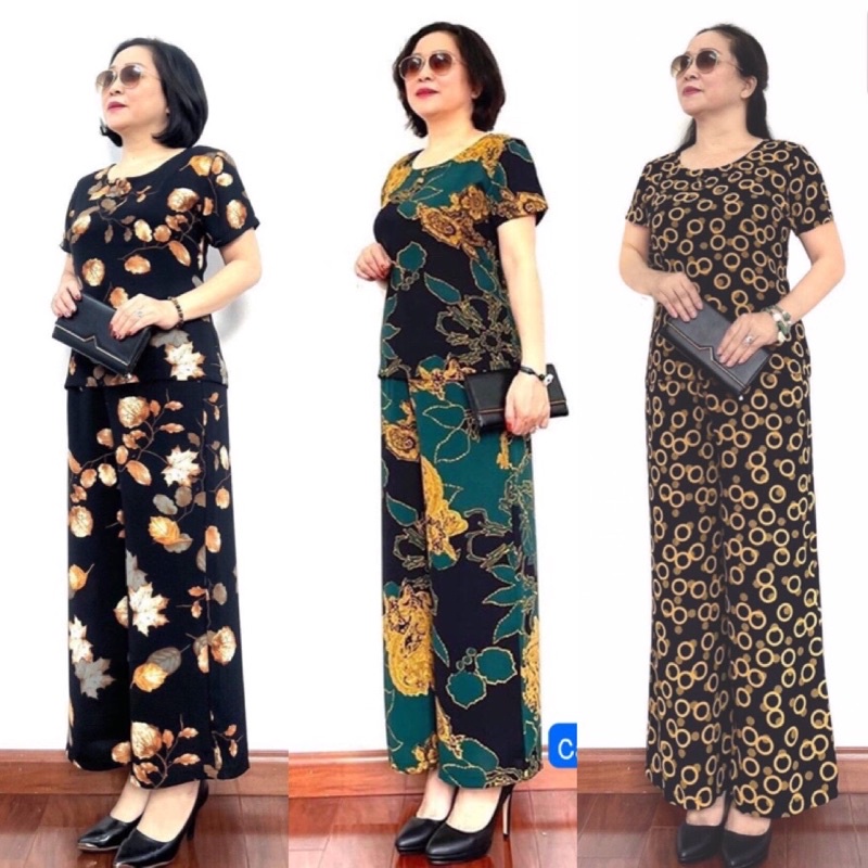 Bộ Đồ Trung Niên- Bộ Cát Lụa Hàn Châu Tay Cộc Trung Niên