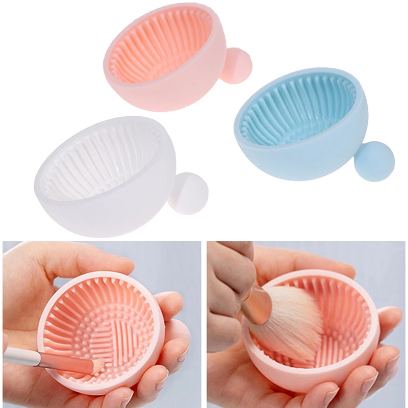 [Hàng mới về] Dụng cụ silicon vệ sinh cọ trang điểm thủ công di động sáng tạo không tổn hại lông cọ