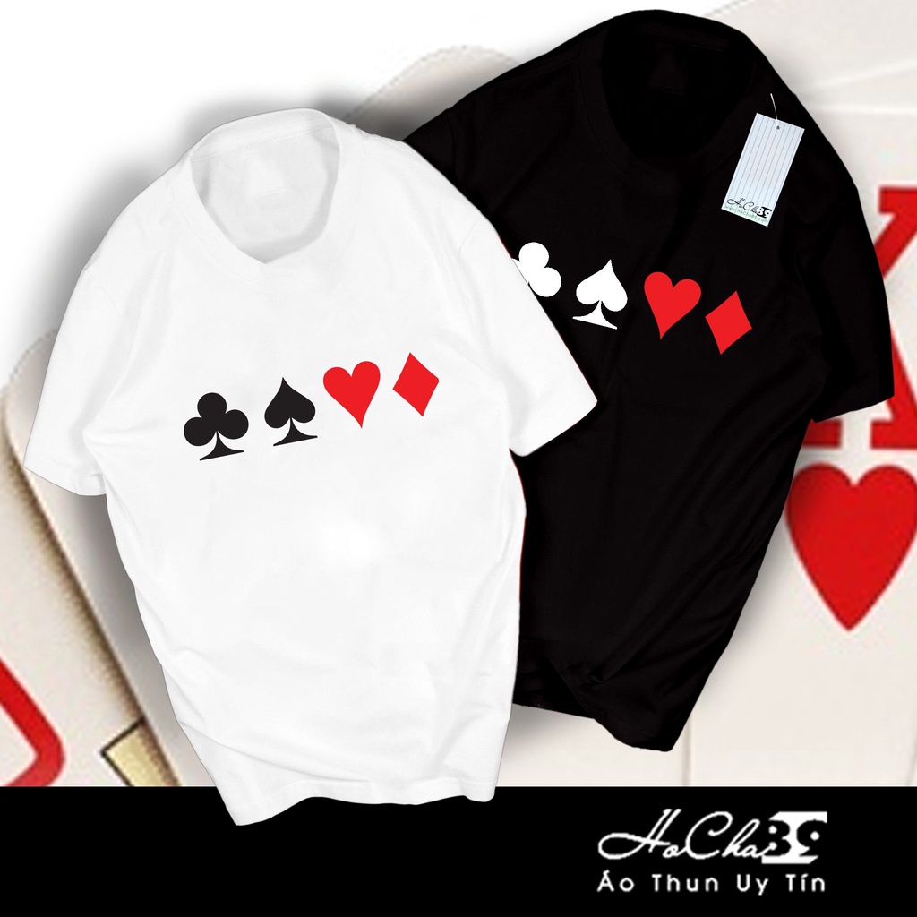 Áo thun Hình Lá BÀI - W1T810 - HoCha89 Vải Cotton 4C may dây cổ hàng CAO CẤP