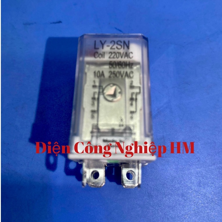 Relay Rơ le trung gian SUNGHO LY-2SN - Chính Hãng, 8 chân dẹt ngang to, có đèn