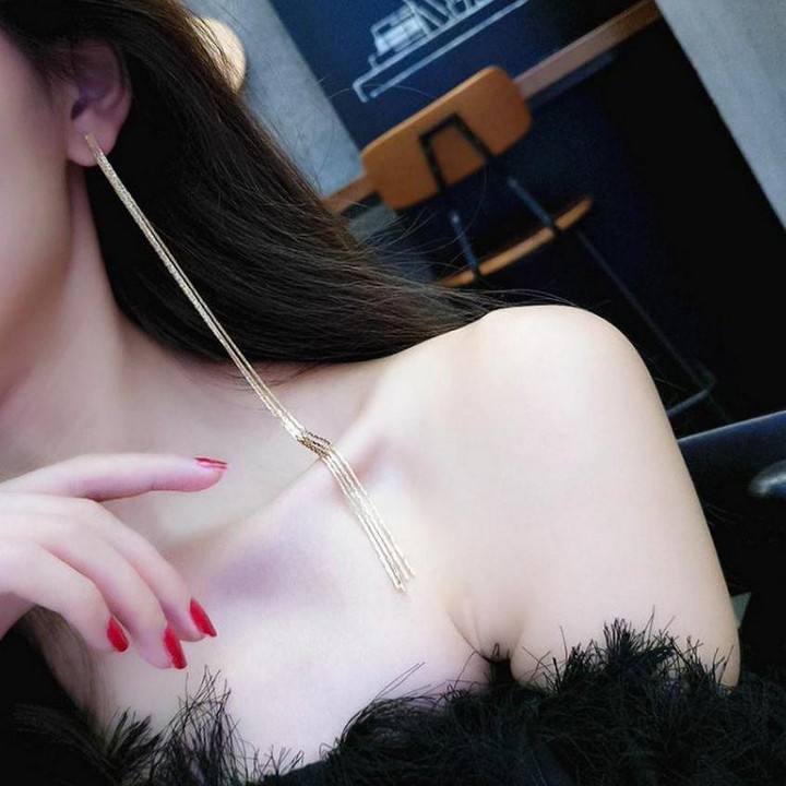 Khuyên tai chuỗi rơi nhuyễn bông tai Hàn Quốc dễ thương cá tính độc đáo phụ kiện thời trang nữ tính sang trọng