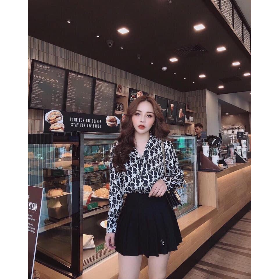 Áo sơ mi lụa trắng dior form rộng đẹp