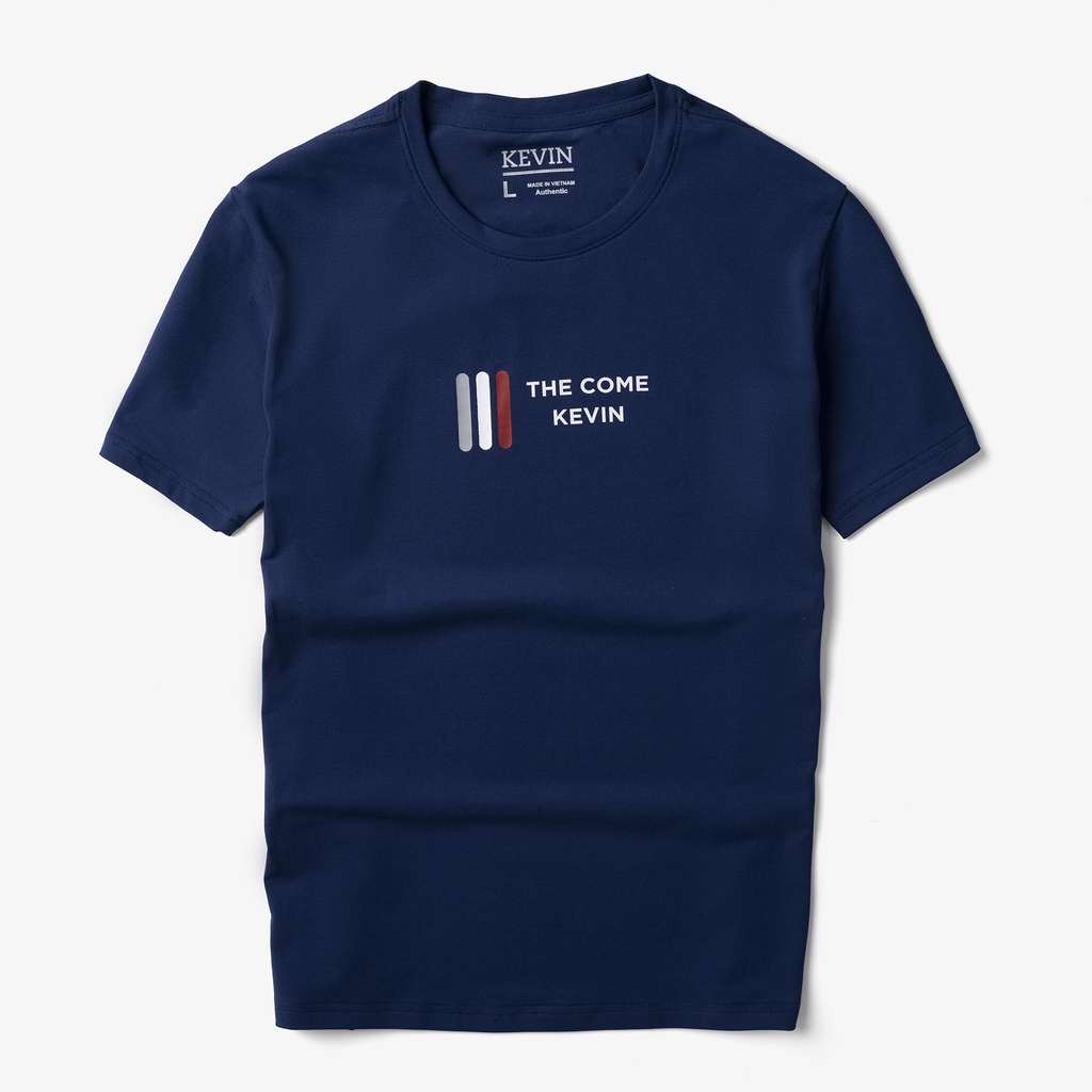 Áo thun nam cổ tròn Kevin vải cotton Compact co giãn 4 chiều in sọc