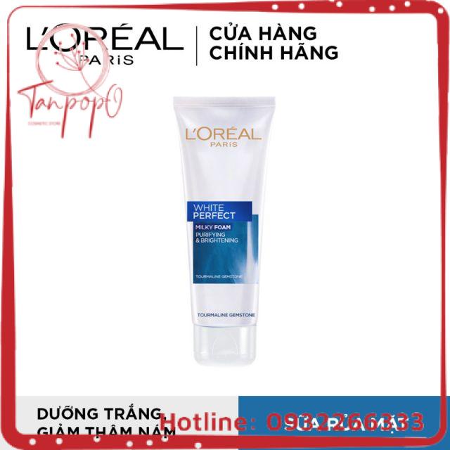 Sữa rửa mặt trắng da L'Oreal Paris White Perfect Milk foam purifying & brightening 50ml