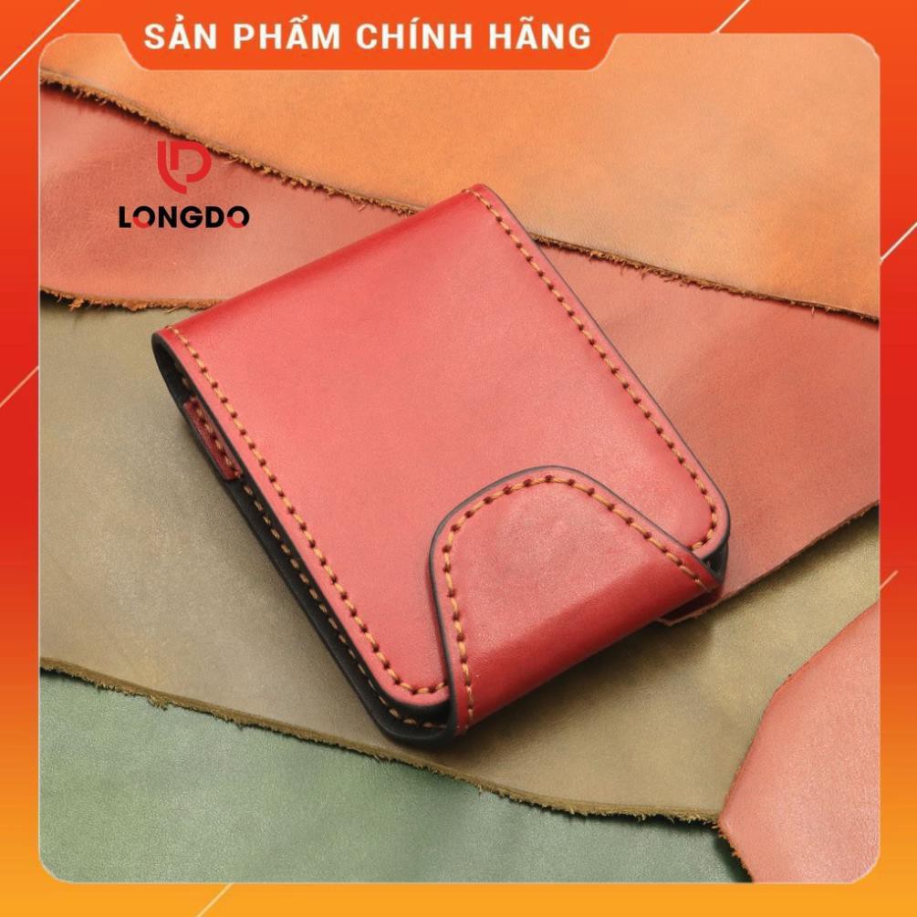 Ví Sen 5 Cao Cấp - Cam Kết 100% Da Bò Thật - Ví Nam Nhỏ Gọn Màu Đỏ Hàng Chính Hãng Thương Hiệu Longdo Leather  ྇