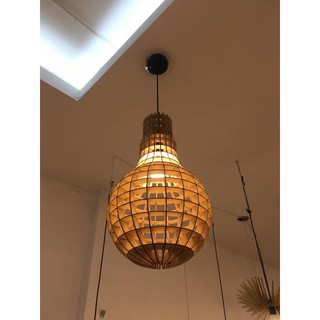[Gỗ cao cấp] Đèn Gỗ thả trần trang trí dáng Bóng đèn - Đèn gỗ Decor phong cách Châu âu