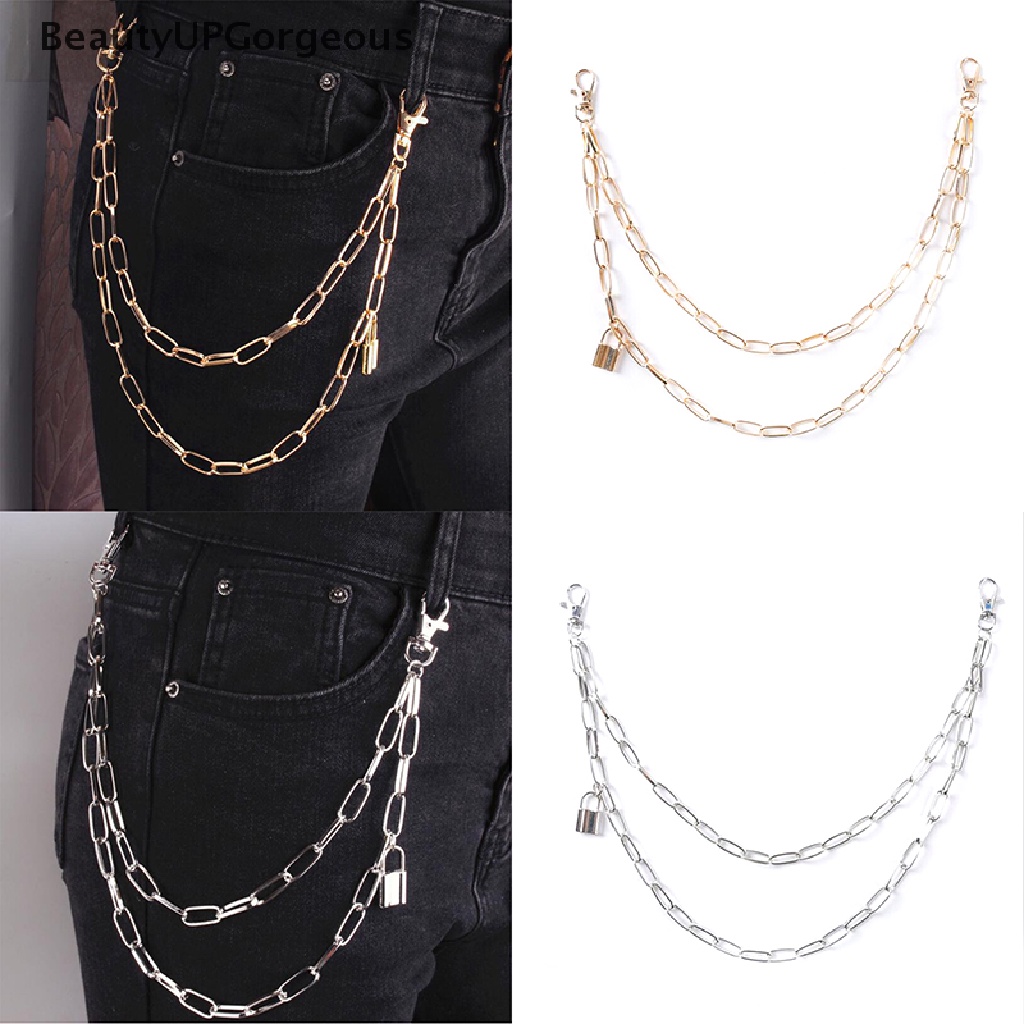 [Beautyup Gorgeous] Móc Khóa Dây Xích Hai Lớp Phong Cách Punk HipHop Cho Nam Và Nữ