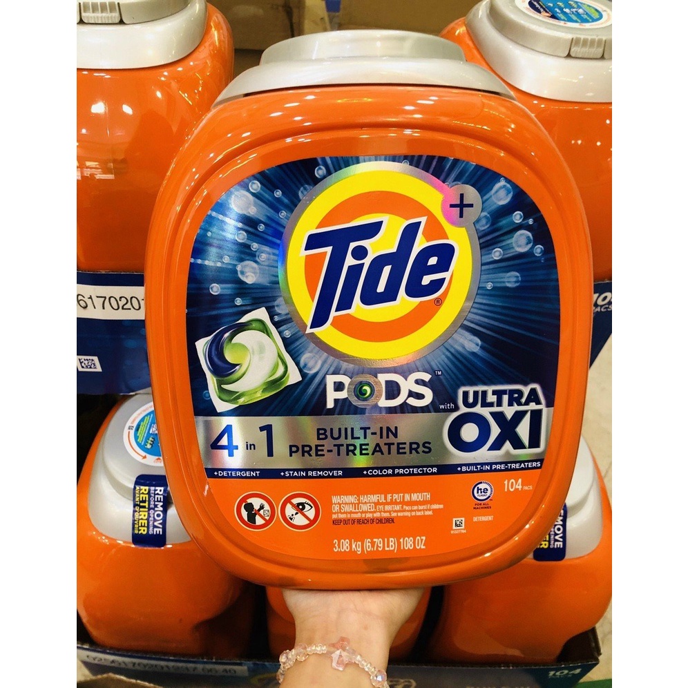 Viên Giặt Tide Pods Ultra Oxi 104 Viên 3.08kg - Mỹ