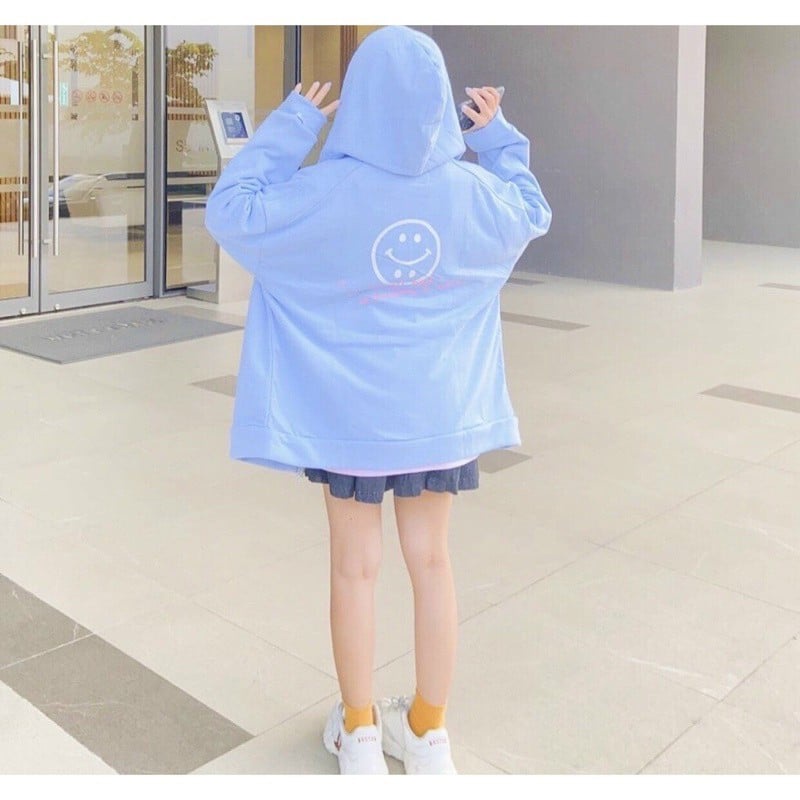 hoodie zip nữ_Áo hoodie local brand in mặt cười chất nỉ dày mềm mịn xuất xịn,áo khoác thu đông giữ ấm cực xinh