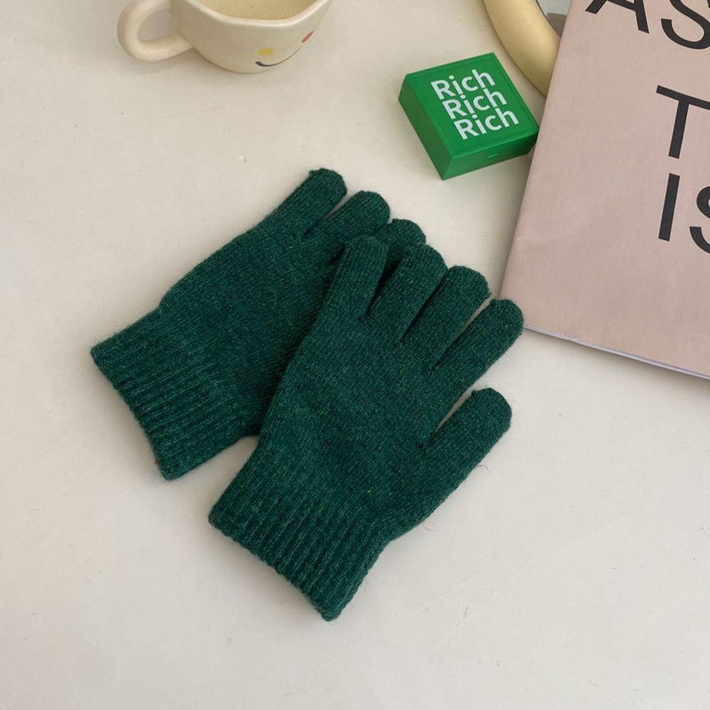 Găng Tay Dệt Kim Giữ Ấm Mùa Đông Chống Gió Hai Ngón Cho Nữ