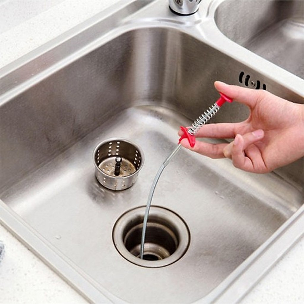 Dây Thông Tắc Cống Lò Xo Đa Năng - Có Đầu Kẹp Gắp Rác Tiện Dụng