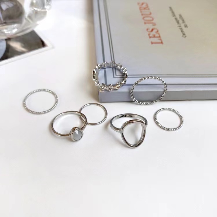 Set 7 Nhẫn Đeo Tay Kim Loại Sang Trọng Cho Nữ
