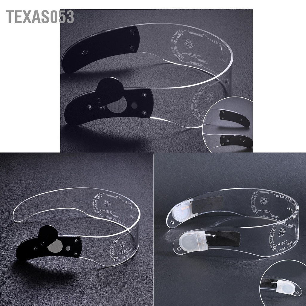 Hàng HOT Kính đèn LED phát sáng 3D RGB Nam nữ Phong cách tương lai cho Party Bar Tik Tok 【Texas053】