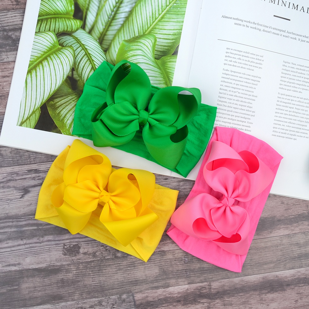 RainBow Bows 1 Băng Đô Nơ 6.3 Inch Cho Bé