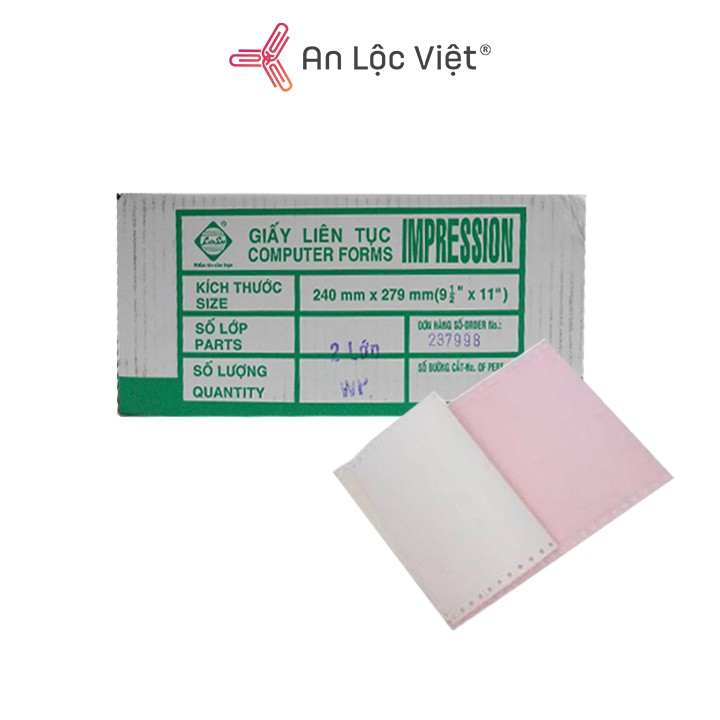 Giấy in liên tục 1, 2, 3, 4, 5 liên kích cỡ 240x279mm Liên Sơn cho máy vi tính