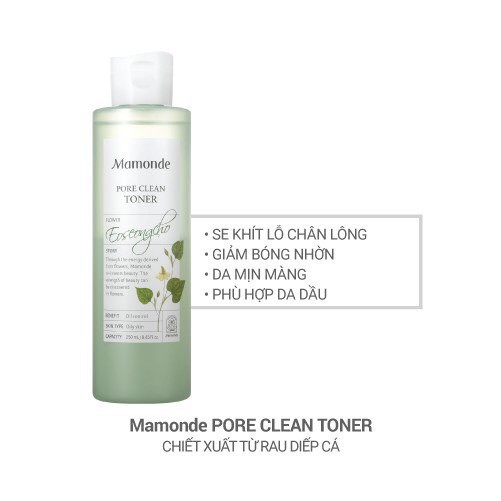 Nước cân bằng làm sạch và cung cấp độ âm Mamonde Toner 250ml