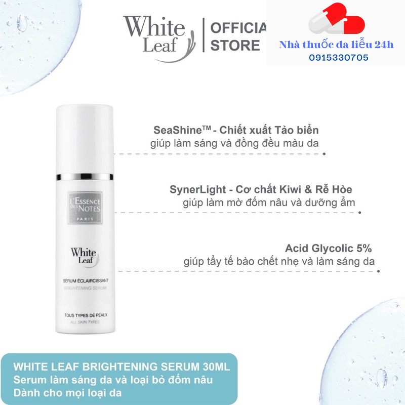 Tinh Chất Làm Sáng Da L'Essence des Notes White Leaf Brightening Serum 30ml - Nhà Thuốc Da liễu 24h