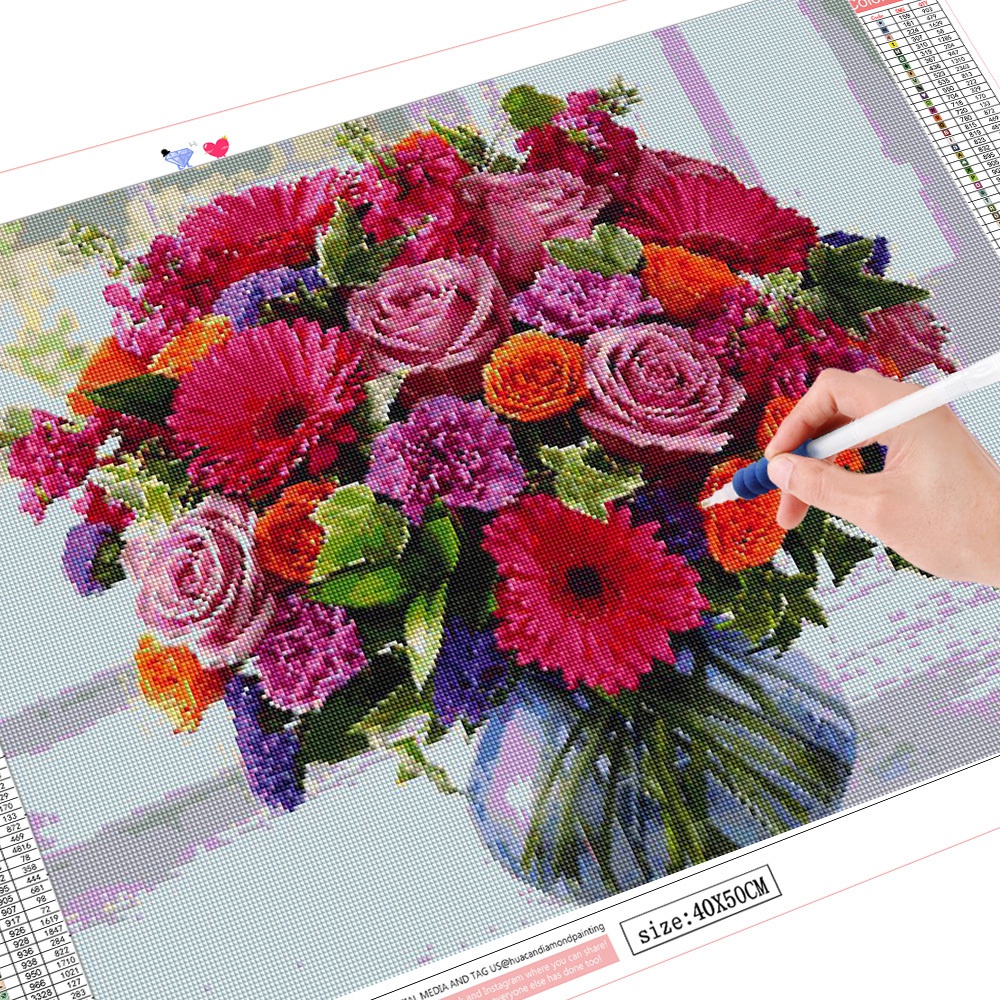 Tranh đính kim cương 5D hình hoa