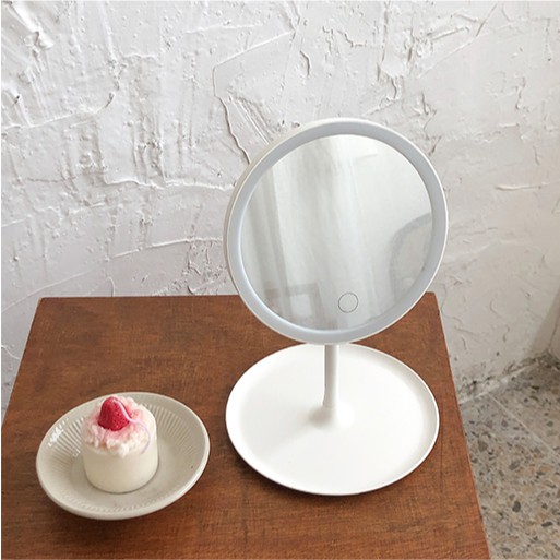 Gương Trang Điểm Có Đèn led Để Bàn Kèm Sạc usb Tiện Dụng