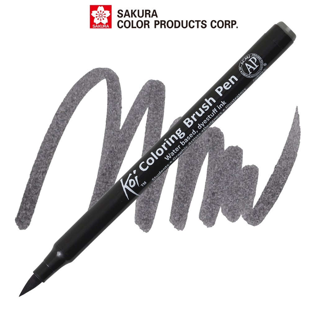 Bút lông màu nước ngòi cọ Sakura Koi Coloring Brush Pen Màu Dark Warm Gray