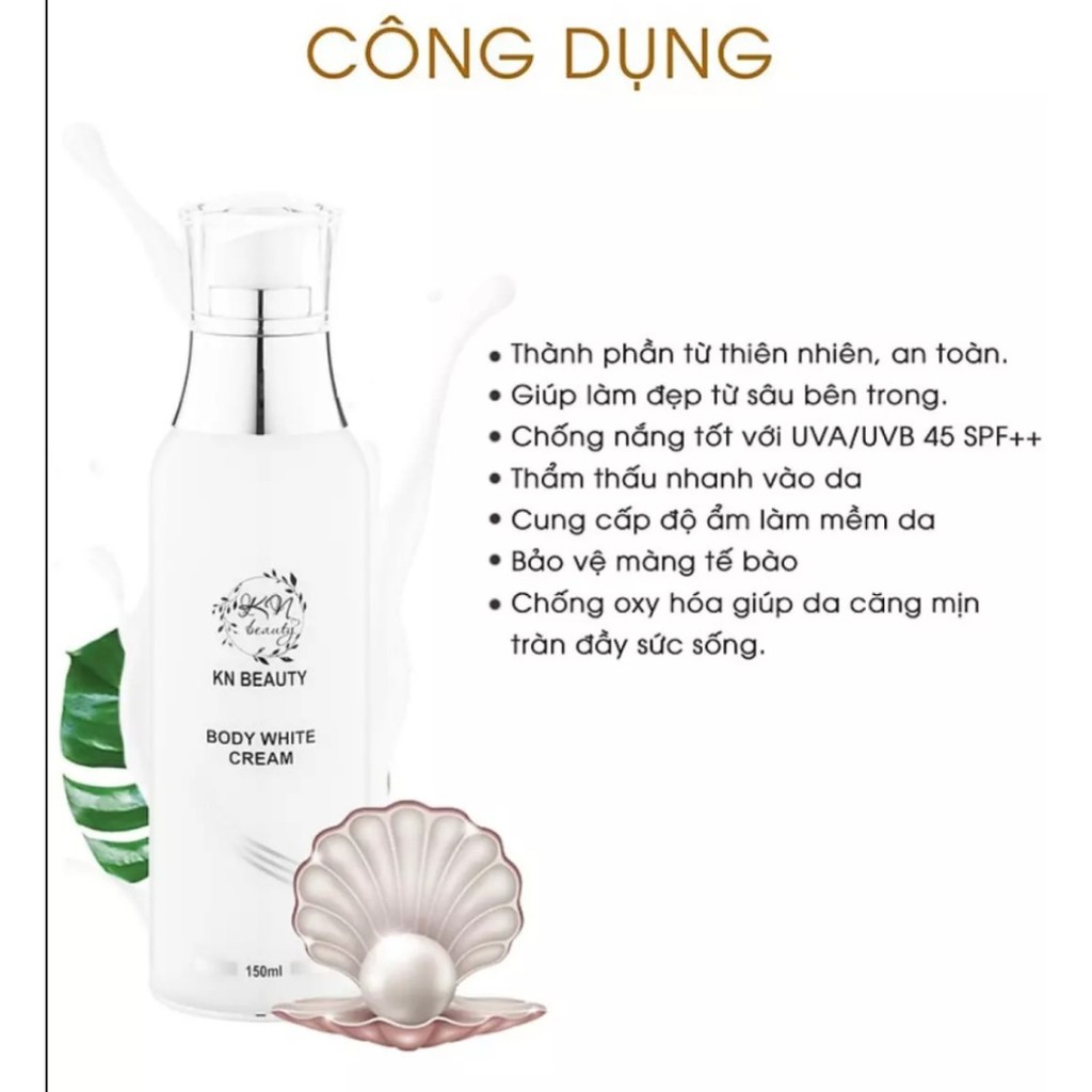 [KN BEAUTY-CHÍNH HÃNG] Kem Ủ Trắng Da Toàn Thân KN Beauty Body White Cream 150ml