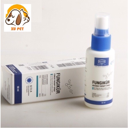 FUNGIKUR Xịt Chữa Nấm, Ve Rận Ghẻ Ngứa Viêm Da Cho Chó Mèo 50ml - Lọ Trị Nấm Viêm Da Cho Chó Mèo