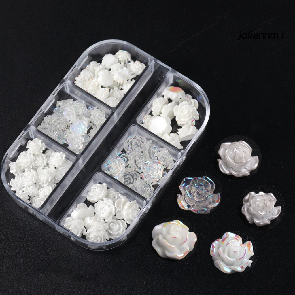Set 90 phụ kiện trang trí móng tay hình hoa trà 3d bằng nhựa resin