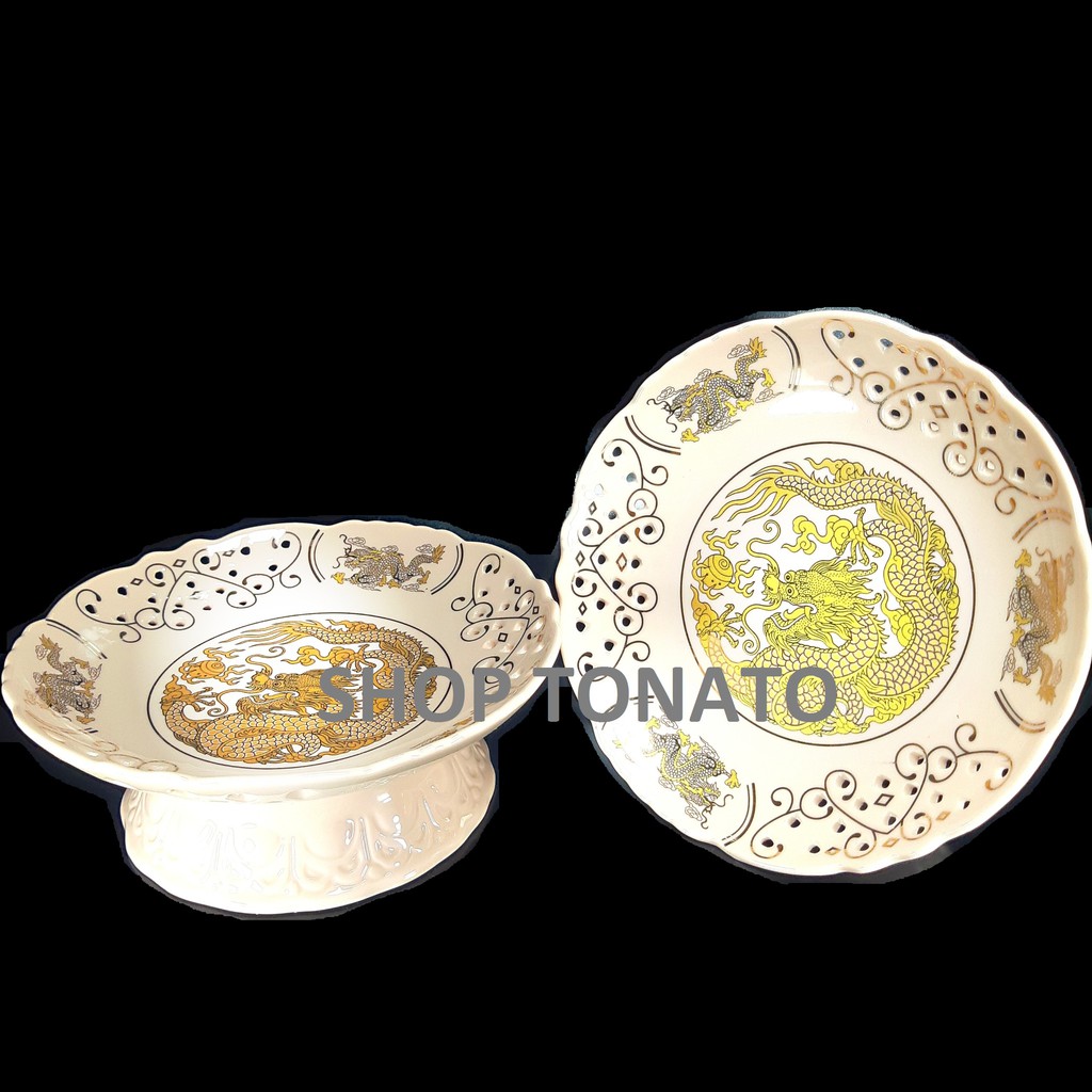DĨA TRÁI CÂY RỒNG HỒNG 020 ĐƯỜNG KÍNH 15CM,17.5CM,20CM,23CM
