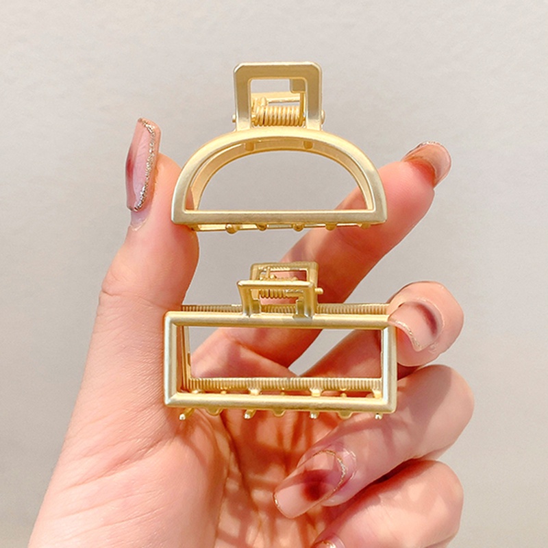 Kẹp Tóc Kim Loại Màu Vàng Đơn Giản Thời Trang Hàn Quốc Cho Nữ