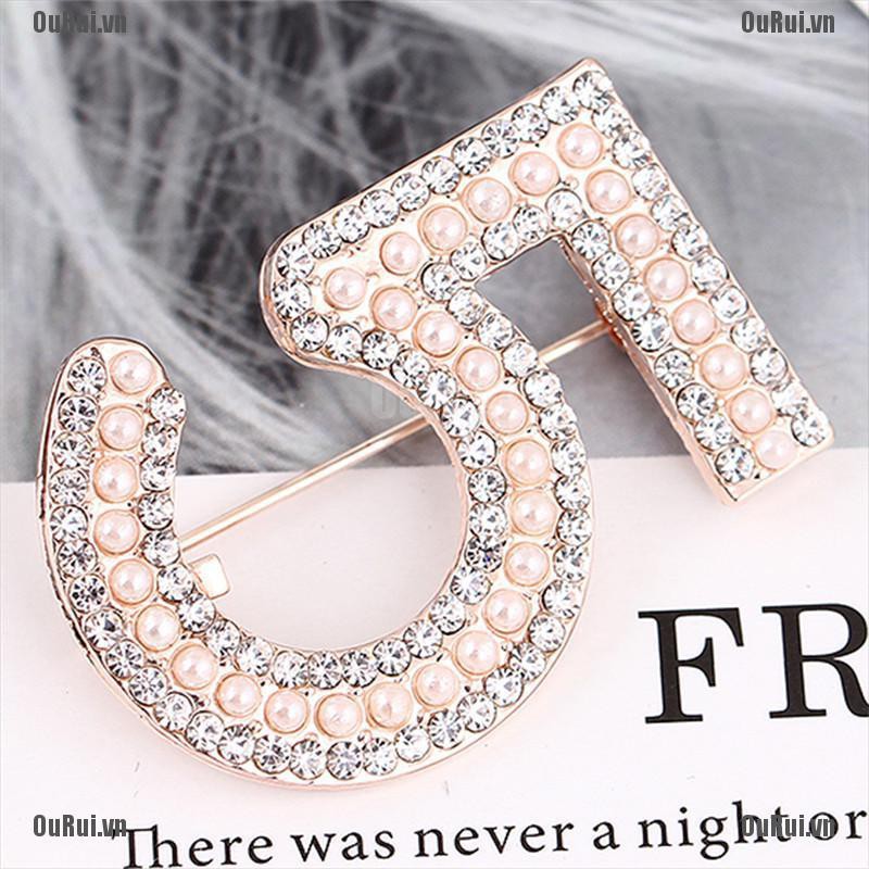 Ghim Cài Áo Số 5 Đính Đá Nhân Tạo Dành Cho Tiệc Cưới