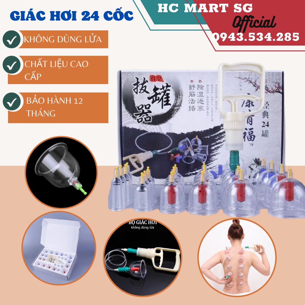 ( Giá rẻ hủy diệt) -  Bộ Giác Hơi Không Dùng Lửa(24 Phụ Kiện),Bộ Dụng Cụ Giác Hơi Hàn Quốc Cao Cấp Mua Ngay nhé