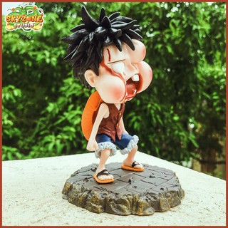 Mô hình chibi luffy bị đấm sưng mặt ( one piece )