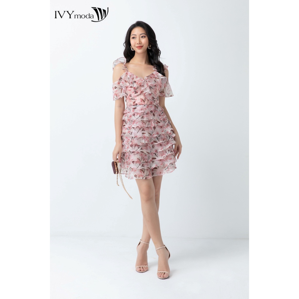 Đầm xếp họa tiết hoa IVY moda MS 45S2590