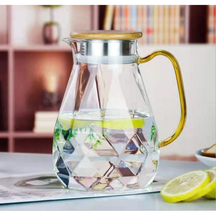 BÌNH, LY THỦY TINH CHỊU NHIỆT HỌA TIẾT KIM CƯƠNG 1800ML