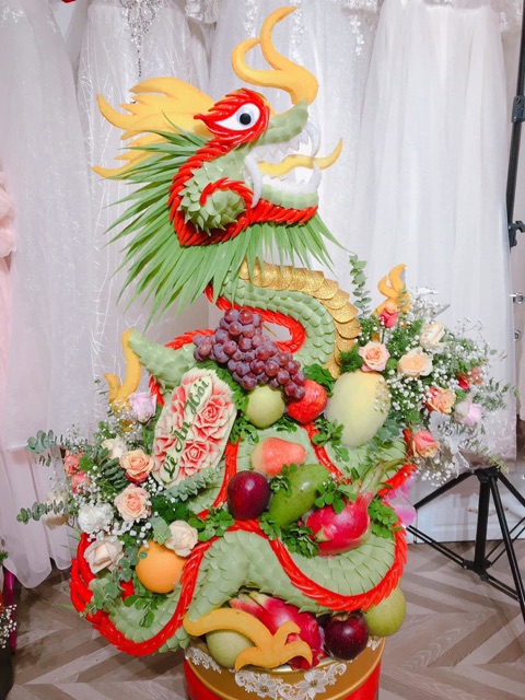 1 Cặp cốt rồng phượng vẩy nhựa lên thành phẩm  phục vụ ngành tráp cưới hỏi, sự kiện