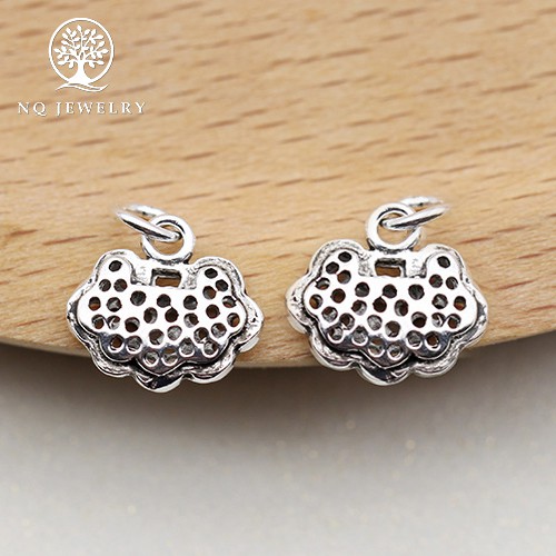 Charm bạc mặt khóa an toàn treo - NQ Jewelry
