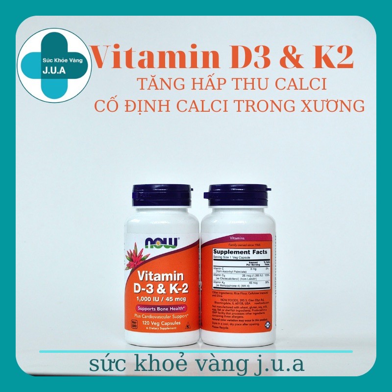 VITAMIN D3&K2 - CHẮC XƯƠNG | Thế Giới Skin Care