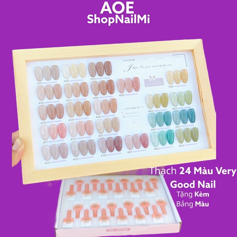 Sét Sơn Gel Thạch 24 Bảng Gỗ Mới Nhất, Nước Sơn Mướt Mịn" Tặng Bảng Mẫu Y Hình