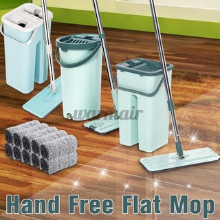 Stainless Steel 3Types Long Handle Mop & Bucket & Pads Set Handfree Floor Cleaner Sweeper