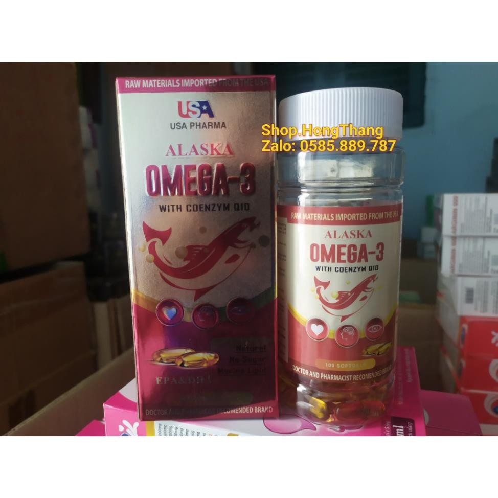 Dầu Cá Alaska Omega 3 (100 viên) - Bổ Não, Tăng Cường Thị Lực, Giảm Nguy Cơ Mắc Bệnh Tim Mạch