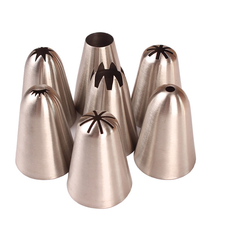 Set 7 Đuôi Bắt Bông Kem Trang Trí Bánh Bằng Thép Không Gỉ Tiện Dụng