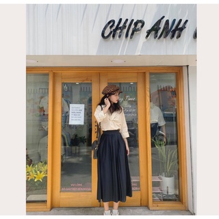 CHÂN VÁY XẾP LI ĐEN TRƠN ❤CHÂN VÁY NỮ CV060