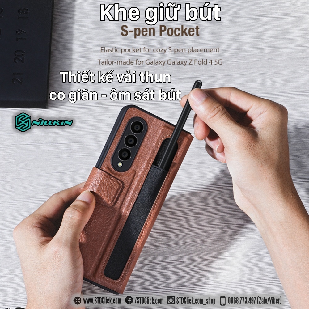 ỐP LƯNG SAMSUNG GALAXY Z FOLD 4 5G NILLKIN AOGE CÓ KHE GIỮ BÚT CHÍNH HÃNG