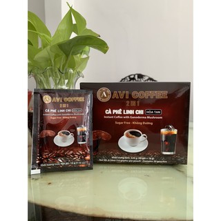 Avi Coffee Linh Chi 2 in 1 - Cà Phê Linh Chi hòa tan 2 in 1 (Hộp 20 gói)