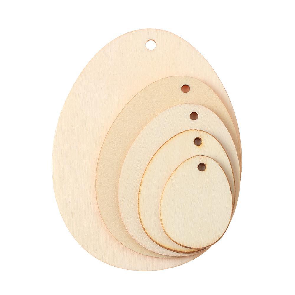 MAG Set 10 / 25 / 50 Trứng Gỗ Tự Nhiên Vẽ Họa Tiết Phục Sinh Trang Trí