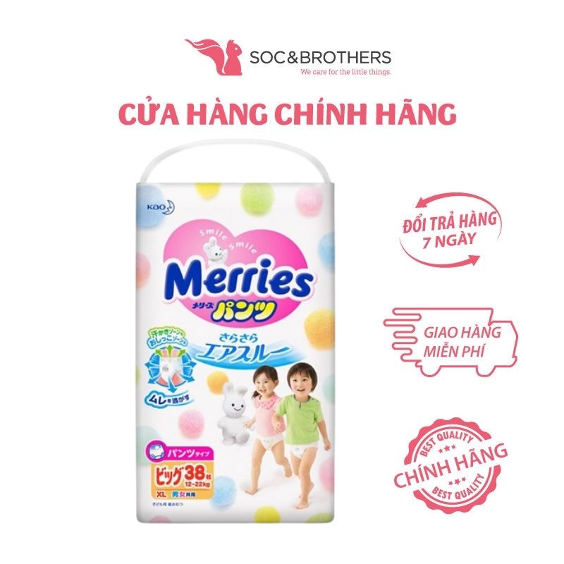 Bỉm Merries quần size XL 38 12-22kg